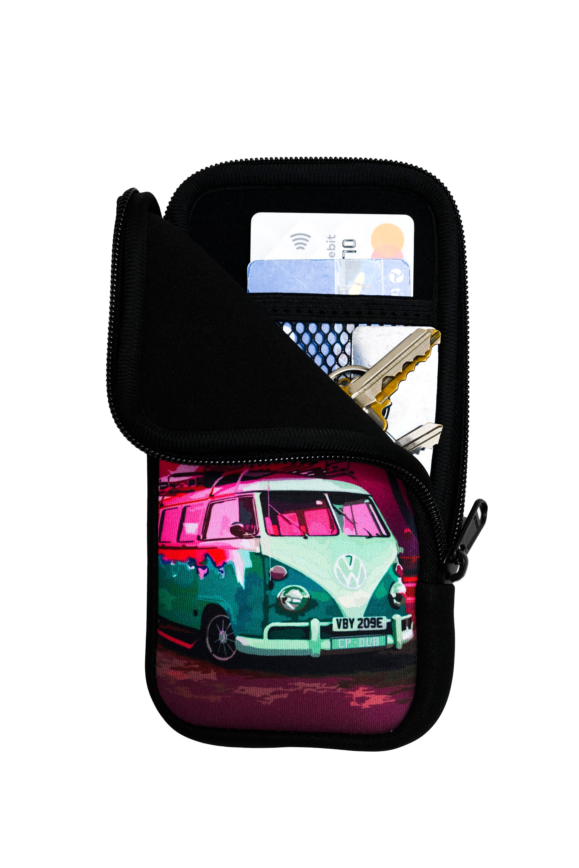 Travel Pouch with Detachable Lanyard - Kombi Sunset