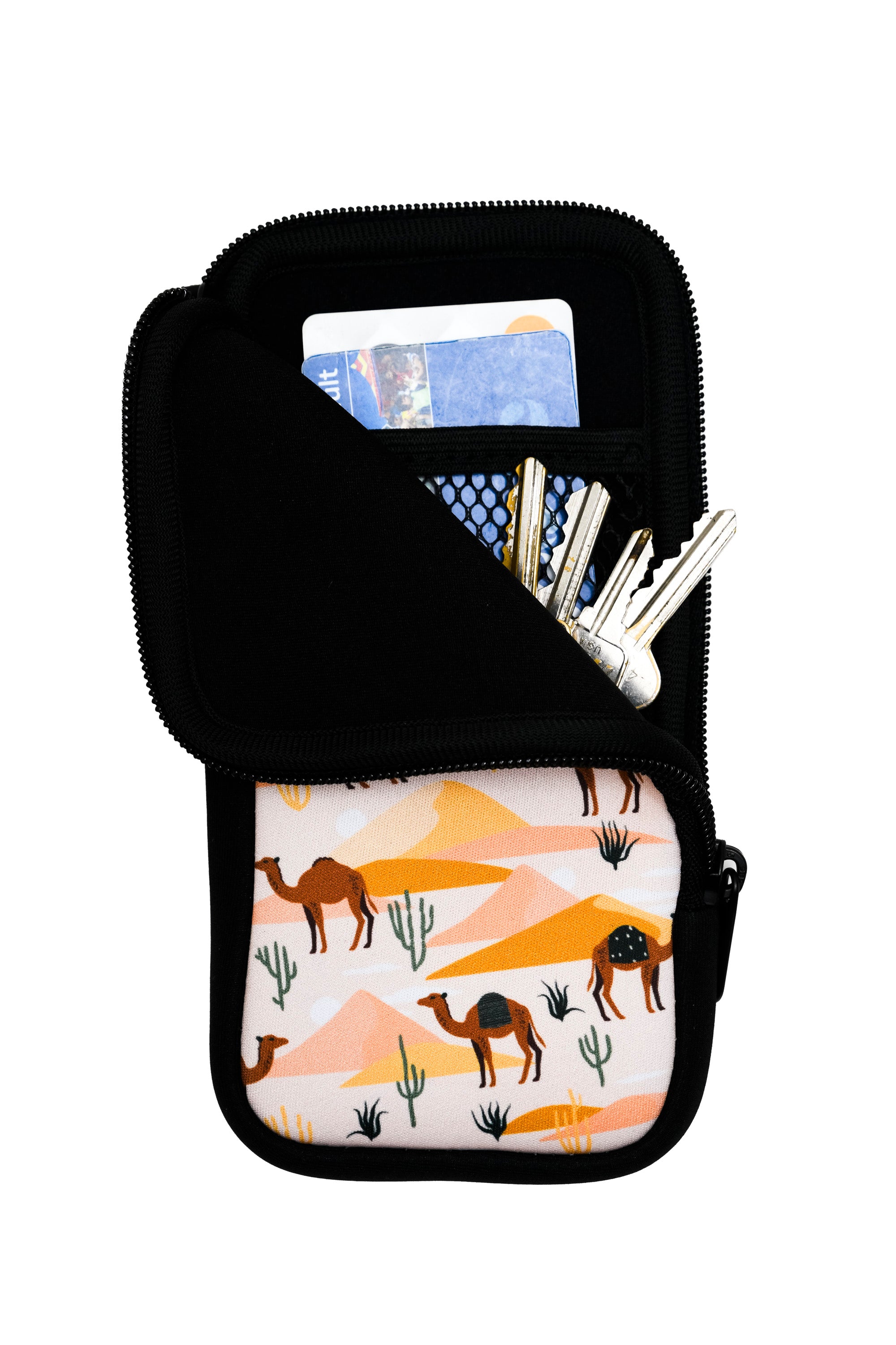 Travel Pouch with Detachable Lanyard - Desert Camels