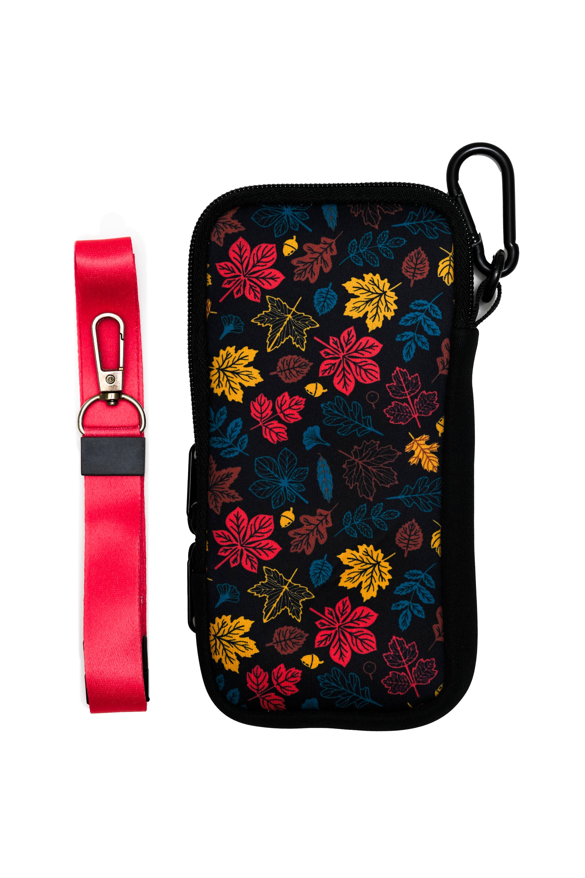 Travel Pouch with Detachable Lanyard - Autumn Leaves