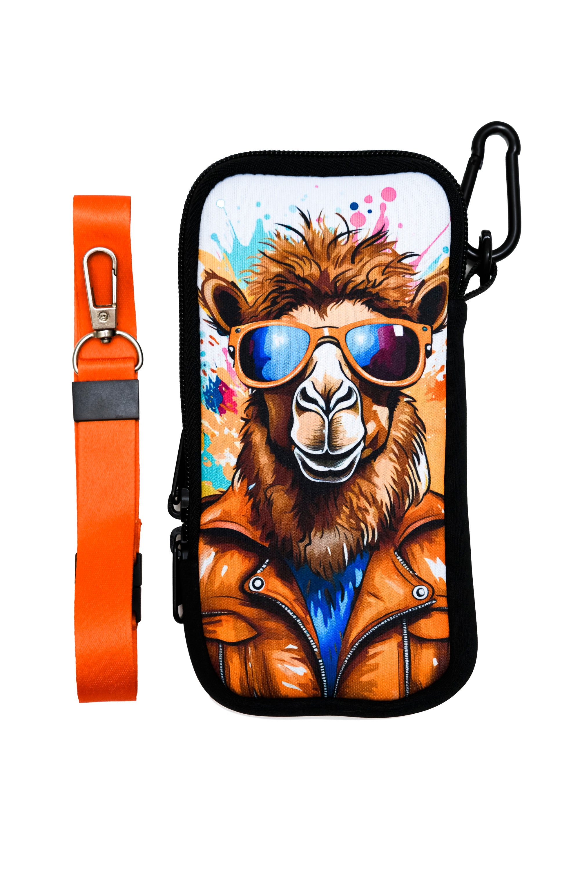 Travel Pouch with Detachable Lanyard - Cool Camel